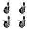 Service Caster 4'' Black Poly Swivel 1-5/8'' Expanding Stem Caster Set 2 Total Lock Brakes, 4PK SCC-EXTTL20S414-PPUB-BLK-2-S-2-158 - alternate 1